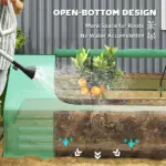 Outsunny 8.6 x 3 x 1ft Raised Garden Bed with Mini Greenhouse, Galvanized Raised Garden Bed with Cover for Herbs and Vegetables - Image 6