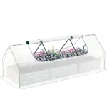 Outsunny 8.6 x 3 x 1ft Raised Garden Bed with Mini Greenhouse, Galvanized Raised Garden Bed with Cover for Herbs and Vegetables - Image 11