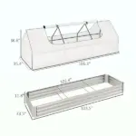 Outsunny 8.6 x 3 x 1ft Raised Garden Bed with Mini Greenhouse, Galvanized Raised Garden Bed with Cover for Herbs and Vegetables - Image 3