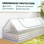 Outsunny 8.6 x 3 x 1ft Raised Garden Bed with Mini Greenhouse, Galvanized Raised Garden Bed with Cover for Herbs and Vegetables - Image 5