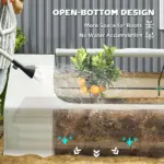 Outsunny 8.6 x 3 x 1ft Raised Garden Bed with Mini Greenhouse, Galvanized Raised Garden Bed with Cover for Herbs and Vegetables - Image 6