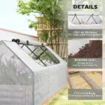 Outsunny 8.6 x 3 x 1ft Raised Garden Bed with Mini Greenhouse, Galvanized Raised Garden Bed with Cover for Herbs and Vegetables - Image 7
