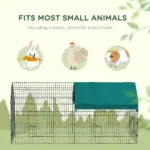 87" Small Animal Playpen with with Roof for Rabbits, Chicken, Chinchillas for Indoor/Outdoor Use, Green - Image 6