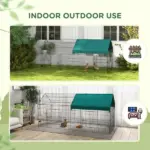 87" Small Animal Playpen with with Roof for Rabbits, Chicken, Chinchillas for Indoor/Outdoor Use, Green - Image 8