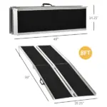 8ft Aluminum Access Ramp, Portable, Non-Skid Surface, Easy Storage, for Quick Access, Steps, Doorways, Black - Image 3