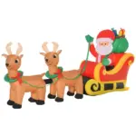 HOMCOM 8ft Long Christmas Inflatable Santa Claus with Sleigh and Reindeer, Outdoor Blow-Up Yard Decoration with LED Lights Display - Image 12
