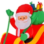 HOMCOM 8ft Long Christmas Inflatable Santa Claus with Sleigh and Reindeer, Outdoor Blow-Up Yard Decoration with LED Lights Display - Image 13