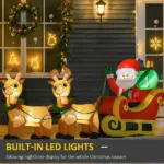 HOMCOM 8ft Long Christmas Inflatable Santa Claus with Sleigh and Reindeer, Outdoor Blow-Up Yard Decoration with LED Lights Display - Image 4