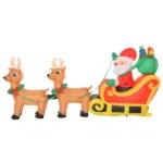 HOMCOM 8ft Long Christmas Inflatable Santa Claus with Sleigh and Reindeer, Outdoor Blow-Up Yard Decoration with LED Lights Display - Image 10