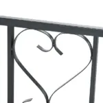 Outsunny 8ft Metal Garden Arch Grey with Double Doors Locking Gate for Wedding Bridal Party - Image 9