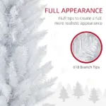 HOMCOM 8 Ft Pencil Christmas Tree, Slim Pre-Lit Christmas Tree with Realistic Branches and Warm White LED Lights, White - Image 6