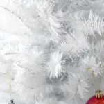 HOMCOM 8 Ft Pencil Christmas Tree, Slim Pre-Lit Christmas Tree with Realistic Branches and Warm White LED Lights, White - Image 9