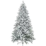 8ft Snow Xmas Trees, Flocked Christmas Tree with Snow Tips, Easy Assembly, Hinged Xmas Tree for Home Office Holiday