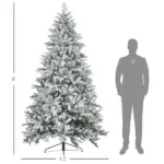 8ft Snow Xmas Trees, Flocked Christmas Tree with Snow Tips, Easy Assembly, Hinged Xmas Tree for Home Office Holiday - Image 3