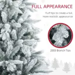 8ft Snow Xmas Trees, Flocked Christmas Tree with Snow Tips, Easy Assembly, Hinged Xmas Tree for Home Office Holiday - Image 5
