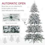 8ft Snow Xmas Trees, Flocked Christmas Tree with Snow Tips, Easy Assembly, Hinged Xmas Tree for Home Office Holiday - Image 6