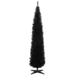 HOMCOM 8ft Tall Skinny Christmas Tree, Unlit Pencil Artificial Christmas Tree with 618 Tips and Plastic Base for Holiday, Black - Image 11