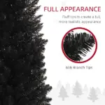 HOMCOM 8ft Tall Skinny Christmas Tree, Unlit Pencil Artificial Christmas Tree with 618 Tips and Plastic Base for Holiday, Black - Image 6