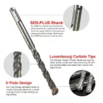 Keegan Tools 8 Piece SDS Plus Masonry Drill Bit Set with Carbide Tips and Case - Image 14
