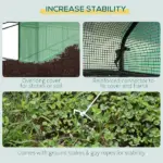 Outsunny 8x6x7 Walk-in Greenhouse, with Roll-up Zipper Door and Windows, 18 Shelves, PE Cover, UV protective for Garden, Green - Image 7