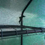 Outsunny 8x6x7 Walk-in Greenhouse, with Roll-up Zipper Door and Windows, 18 Shelves, PE Cover, UV protective for Garden, Green - Image 8