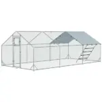 9' x 20' x 6' Chicken Coop and Run, Chicken Run for 18-24 Chickens, Waterproof and Anti-UV Cover, Hanging Feeder