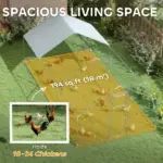 9' x 20' x 6' Chicken Coop and Run, Chicken Run for 18-24 Chickens, Waterproof and Anti-UV Cover, Hanging Feeder - Image 4