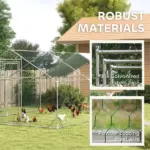 9' x 20' x 6' Chicken Coop and Run, Chicken Run for 18-24 Chickens, Waterproof and Anti-UV Cover, Hanging Feeder - Image 6