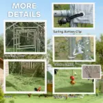 9' x 20' x 6' Chicken Coop and Run, Chicken Run for 18-24 Chickens, Waterproof and Anti-UV Cover, Hanging Feeder - Image 7