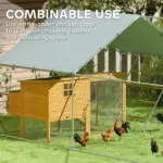 9' x 20' x 6' Chicken Coop and Run, Chicken Run for 18-24 Chickens, Waterproof and Anti-UV Cover, Hanging Feeder - Image 8