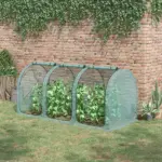 9' x 4' Crop Cage, Plant Protection Tent with Three Zippered Doors, Storage Bag and 4 Ground Stakes, for Garden, Yard, Lawn, Green - Image 2