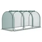 9' x 4' Crop Cage, Plant Protection Tent with Three Zippered Doors, Storage Bag and 4 Ground Stakes, for Garden, Yard, Lawn, Green