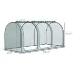 9' x 4' Crop Cage, Plant Protection Tent with Three Zippered Doors, Storage Bag and 4 Ground Stakes, for Garden, Yard, Lawn, Green - Image 3