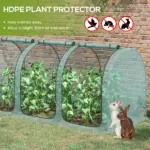 9' x 4' Crop Cage, Plant Protection Tent with Three Zippered Doors, Storage Bag and 4 Ground Stakes, for Garden, Yard, Lawn, Green - Image 4