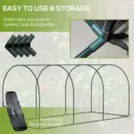 9' x 4' Crop Cage, Plant Protection Tent with Three Zippered Doors, Storage Bag and 4 Ground Stakes, for Garden, Yard, Lawn, Green - Image 5