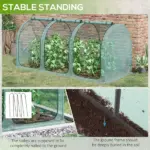 9' x 4' Crop Cage, Plant Protection Tent with Three Zippered Doors, Storage Bag and 4 Ground Stakes, for Garden, Yard, Lawn, Green - Image 7