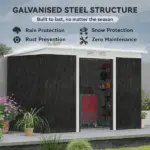 9 x 4.5 ft Outdoor Metal Garden Storage Shed with Vents, Gray - Image 4