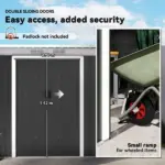 9 x 4.5 ft Outdoor Metal Garden Storage Shed with Vents, Gray - Image 5