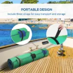 9' x 6' Lily Pad Water Mat for 2 Adults, Floating Water Pad for Lake, Pool, Ocean, Beach, and Boating, Green - Image 6