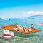 9' x 6' Lily Pad Water Mat for 2 Adults, Floating Water Pad for Lake, Pool, Ocean, Beach, and Boating, Orange - Image 2