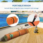 9' x 6' Lily Pad Water Mat for 2 Adults, Floating Water Pad for Lake, Pool, Ocean, Beach, and Boating, Orange - Image 6