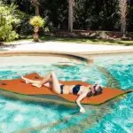 9' x 6' Lily Pad Water Mat for 2 Adults, Floating Water Pad for Lake, Pool, Ocean, Beach, and Boating, Orange - Image 9