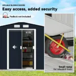 Outsunny 9' x 6' Outdoor Storage Shed, Garden Tool Metal Shed with Foundation Kit, Dark Gray - Image 5