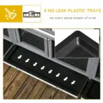90.5" Wooden Rabbit Hutch Bunny Cage Pet Playpen House with Double Side Run Boxes, for Guinea Pig and Small Animals, Light Gray - Image 5