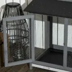 90.5" Wooden Rabbit Hutch Bunny Cage Pet Playpen House with Double Side Run Boxes, for Guinea Pig and Small Animals, Light Gray - Image 9