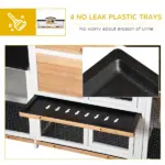 90.5" Wooden Rabbit Hutch Bunny Cage, Small Animals House with Double Side Run Boxes, for Guinea Pig and Small Animals, White - Image 5