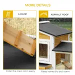 90.5" Wooden Rabbit Hutch Bunny Cage, Small Animals House with Double Side Run Boxes, for Guinea Pig and Small Animals, White - Image 7