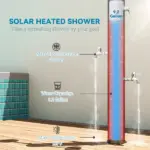 Outsunny 9.2 Gallon Slolar Heated Outdoor Shower with 2 Free-Rotating Shower Heads and Foot Showers for Poolside Beach Spa, 7.1 Ft - Image 4