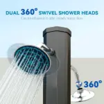 Outsunny 9.2 Gallon Slolar Heated Outdoor Shower with 2 Free-Rotating Shower Heads and Foot Showers for Poolside Beach Spa, 7.1 Ft - Image 5