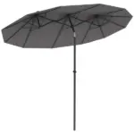 9.5 Large Double-sided Patio Umbrella Outdoor Market Umbrella with Tilt Crank - Image 11